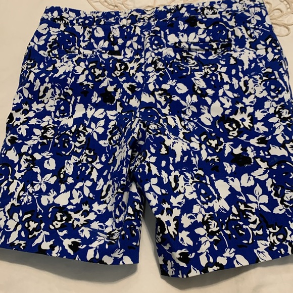 Mario Serrani Italy Comfort Stretch Shorts Blue Wh Black Size 12 Mint Condition - Picture 4 of 6